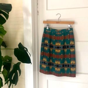 Southwest Pattern High Waist Skirt